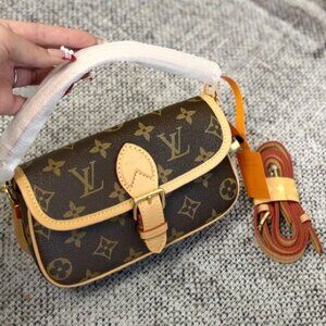 Louis Vuitton Brown Monogram Crossbody Bag with Tan Trim